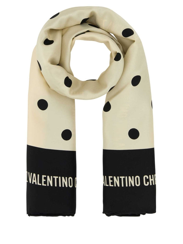 Valentino White Silk Mufflers