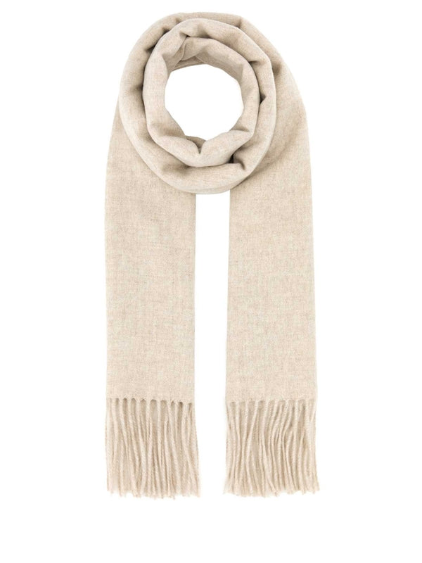Logo Label Fringe Cashmere Muffler
