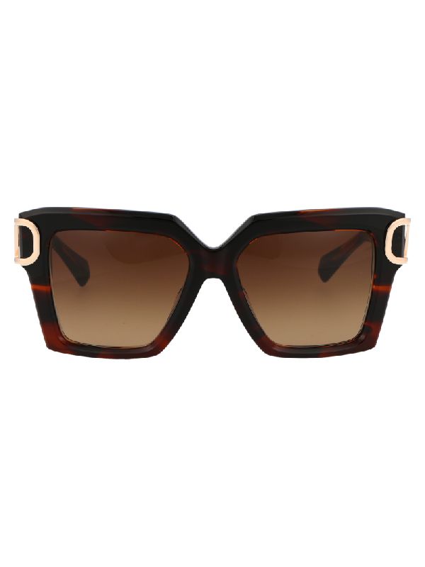 Bold Tortoise Logo Temple Sunglasses