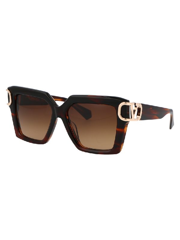 Bold Tortoise Logo Temple Sunglasses