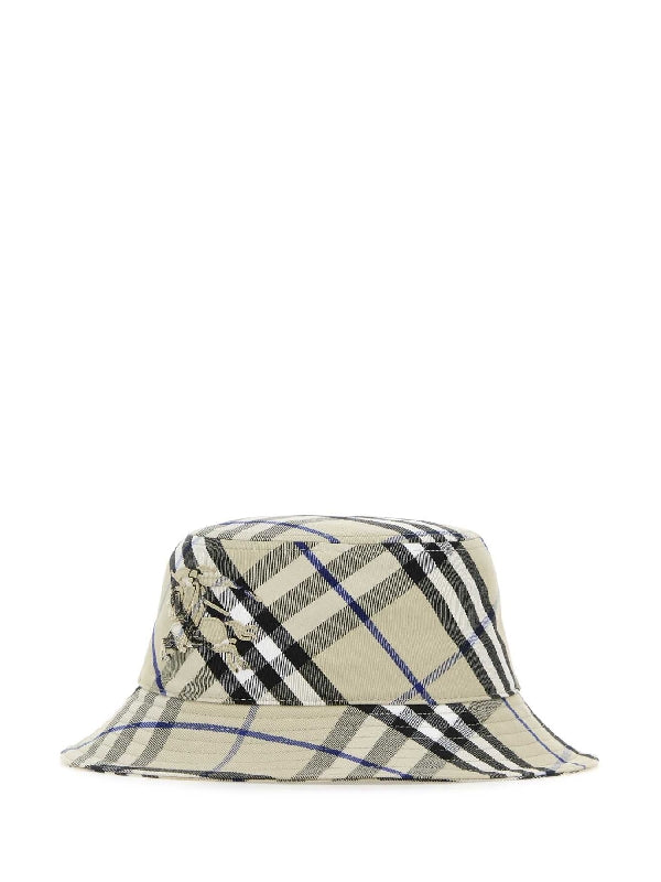 Check Cotton Blend Bucket Hat