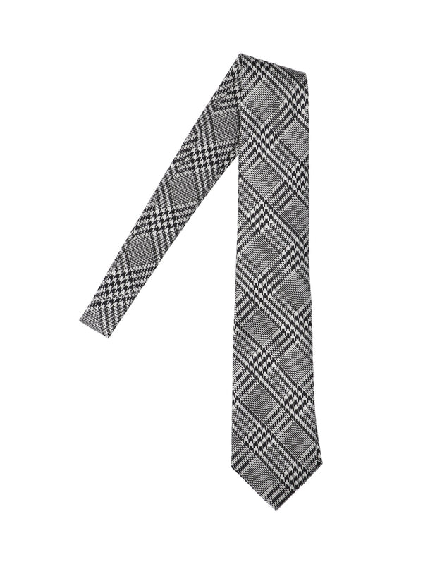 Houndstooth Pattern Silk Necktie