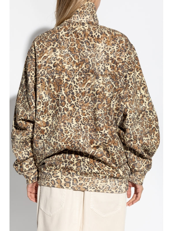 Wilda Leopard Pattern Half Zip
  Sweatshirt