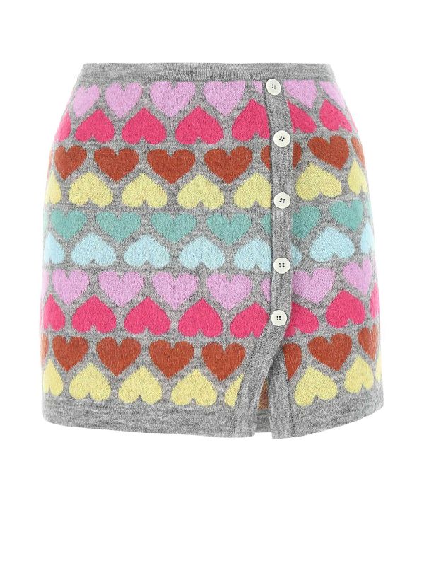 All-over Heart Jacquard Skirt