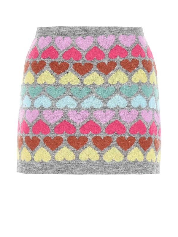 All-over Heart Jacquard Skirt