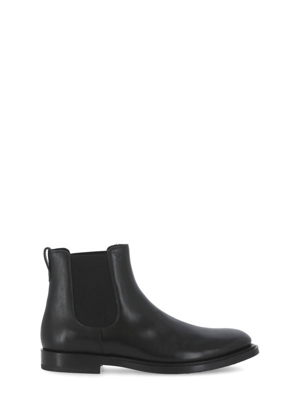 Black Leather Chelsea Boots