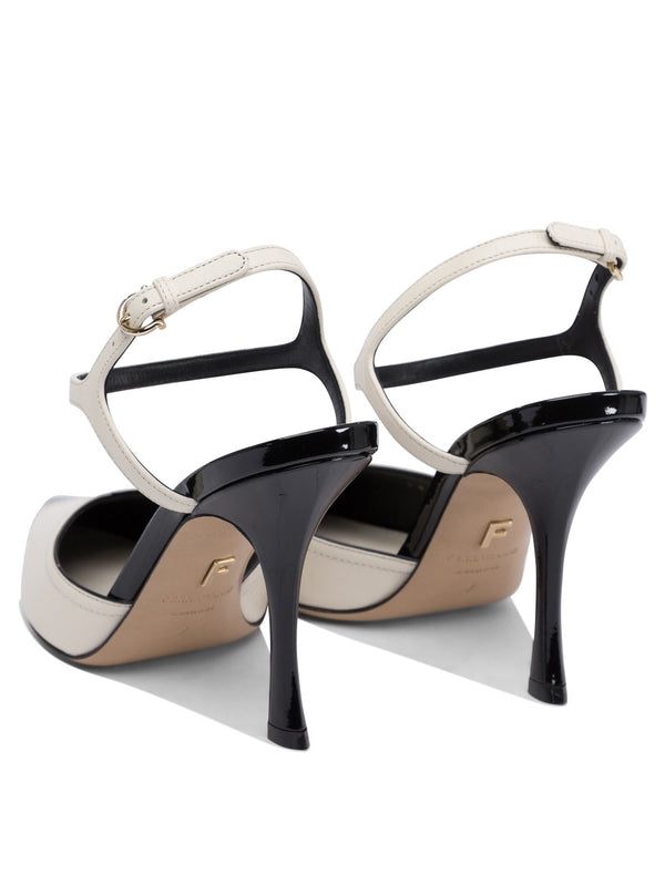 Point Toe Leather Sandal Heel