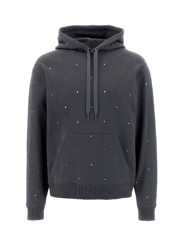 Allover Studded Drawstring Hoodie