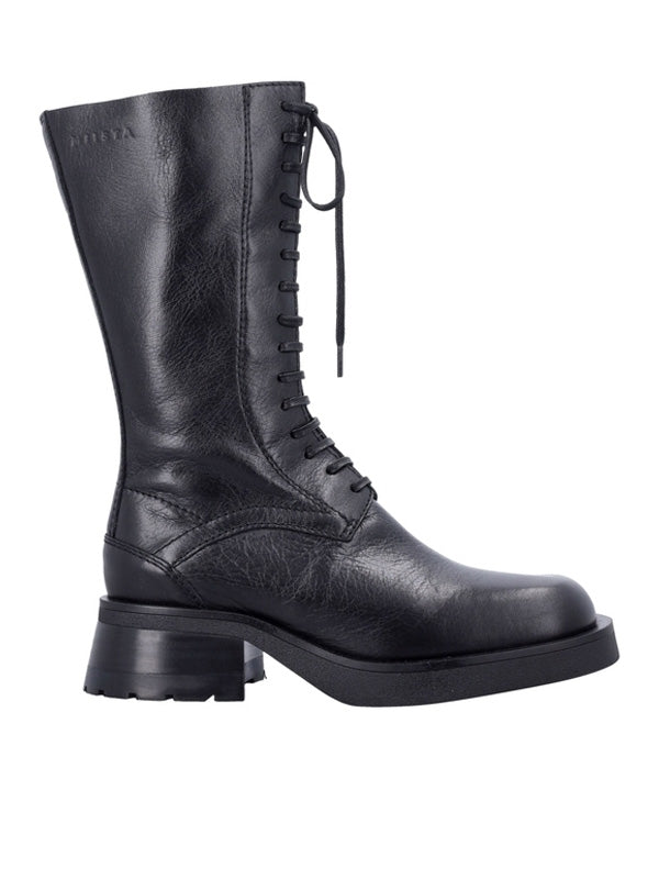Mista Black Lace-Up Boots