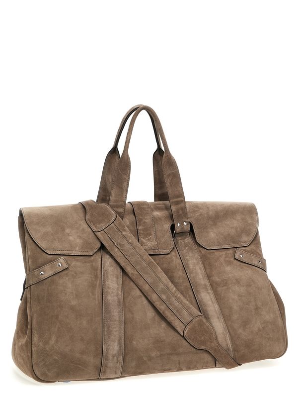 Logo Suede Duffle Bag