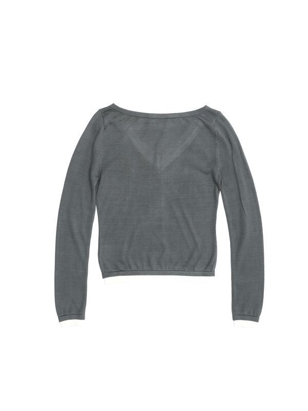 Logo Stitch Silk Knit Top