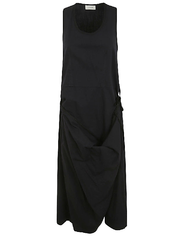 Black Sleeveless Wrap Dress