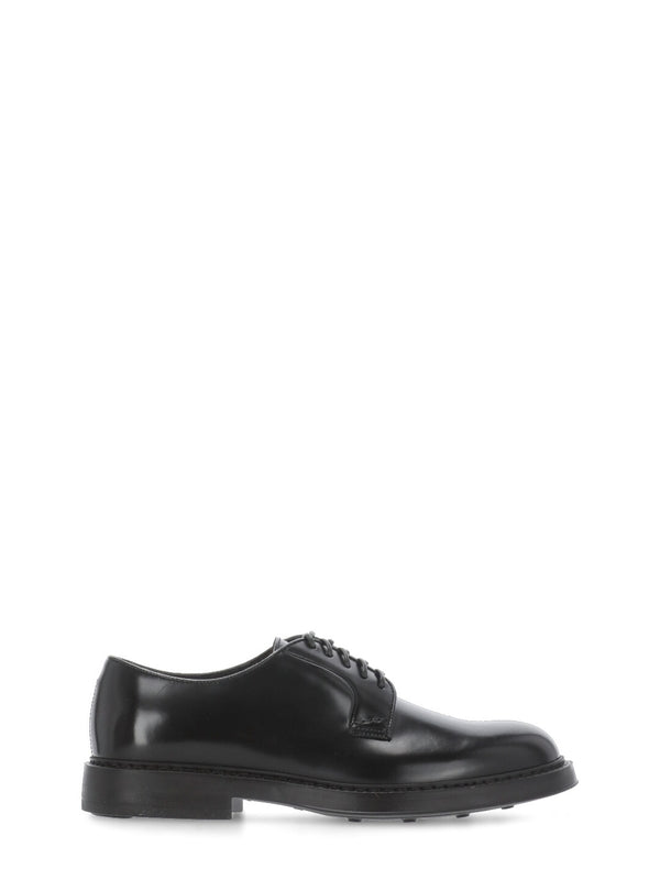 Black Leather Lace-up Shoes