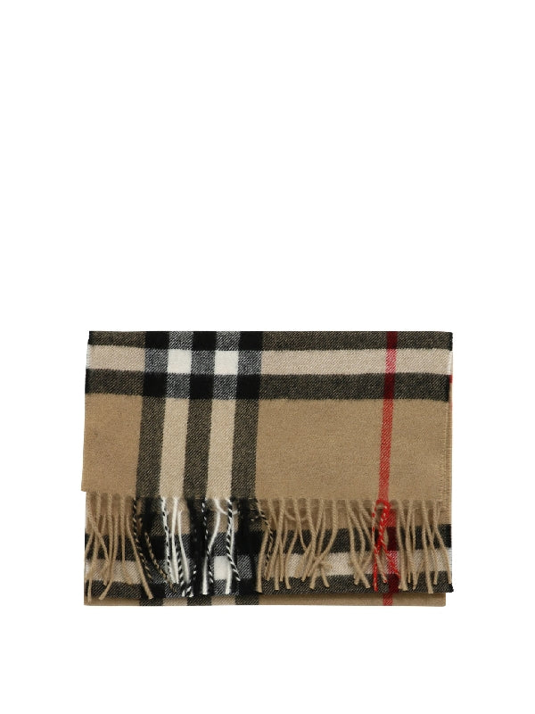 Check Fringe Cashmere Muffler