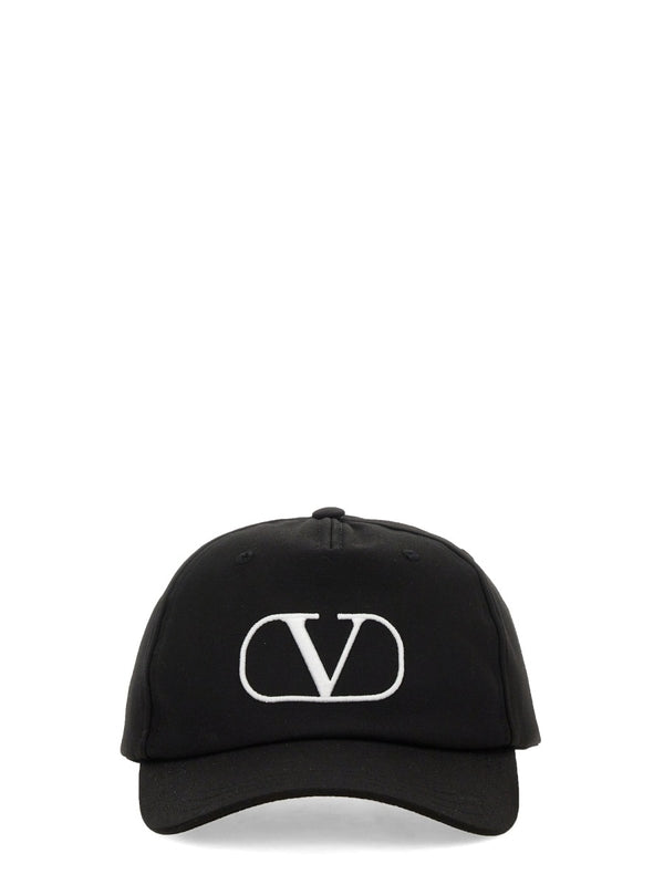 V Logo Cotton Ball Cap