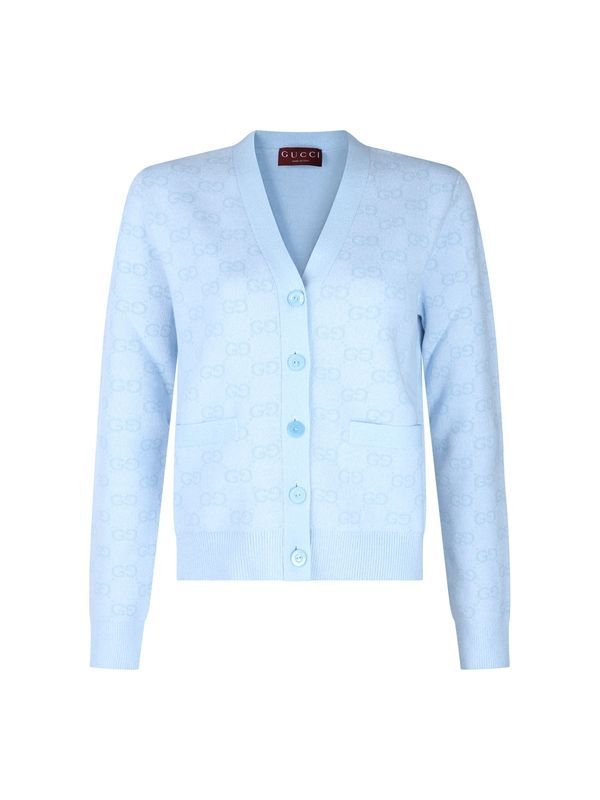 Allover Gg Logo Cotton Cardigan