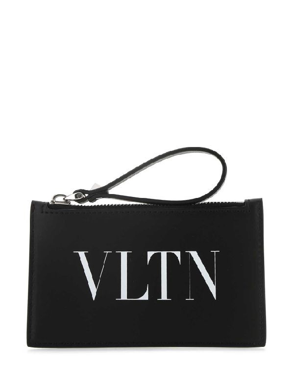 Vltn leather zip card wallet