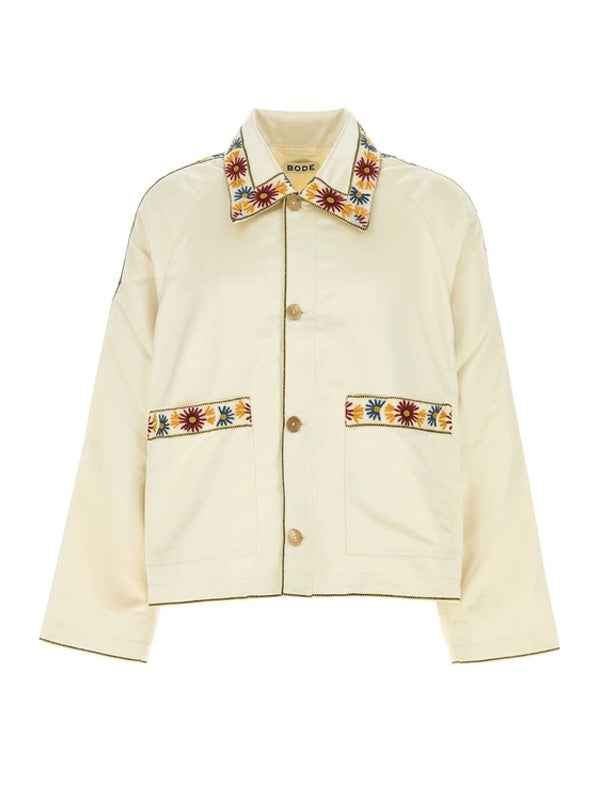 Floral Detail Satin Shirt