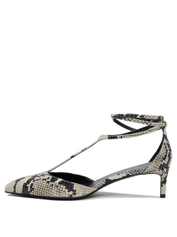 Animal Pattern Leather Slingback Heel