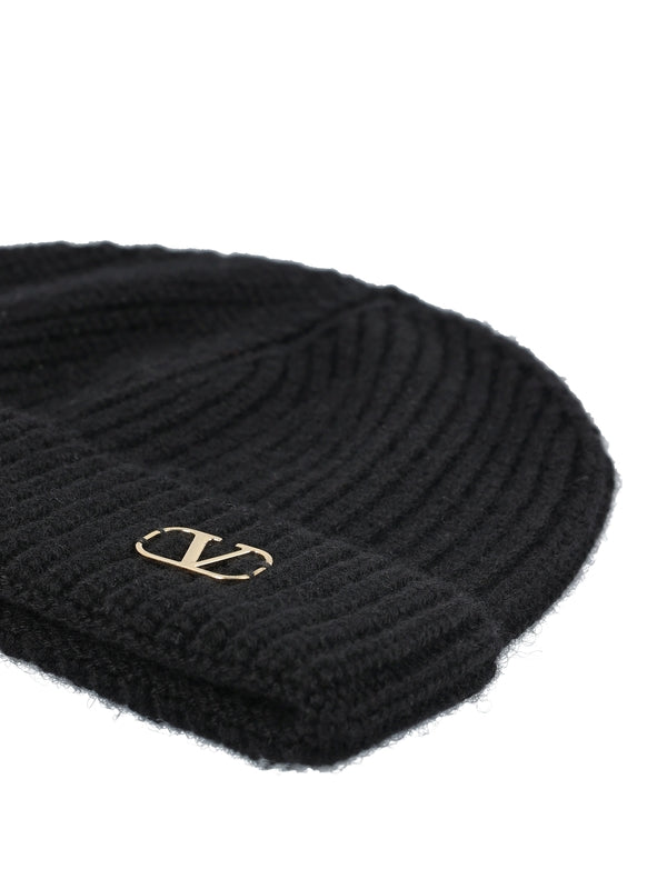 V Logo Wool Beanie