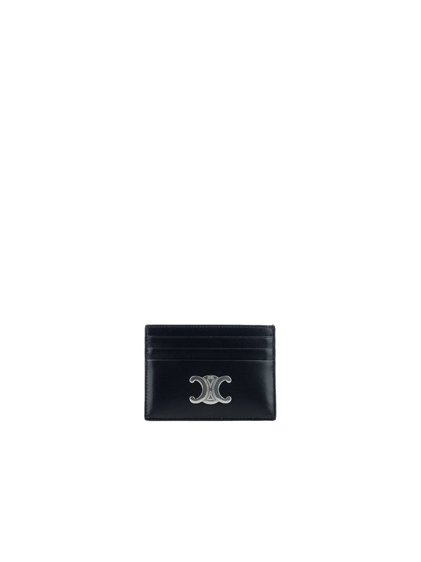 Celine Triomphe Logo Leather Card Wallet