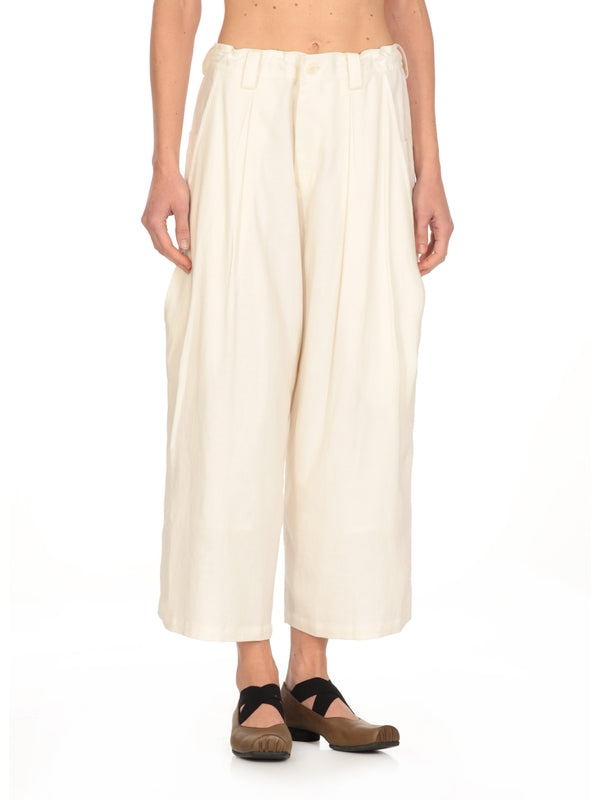 Pin-Tuck Detail Rayon Linen Pants