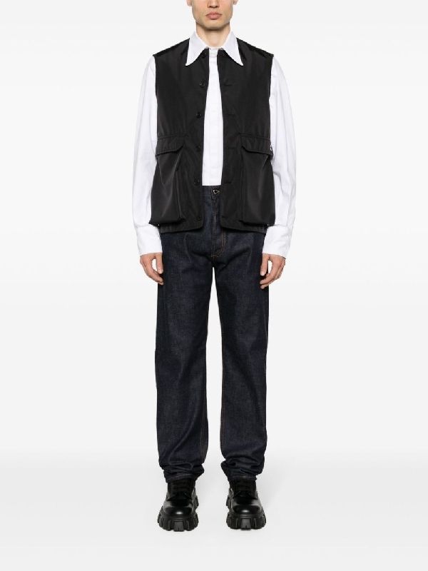 トライアングルロゴストレートデニムパンツ