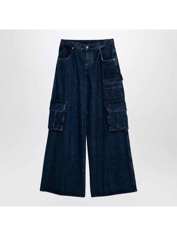 Wide Cargo Denim Pants