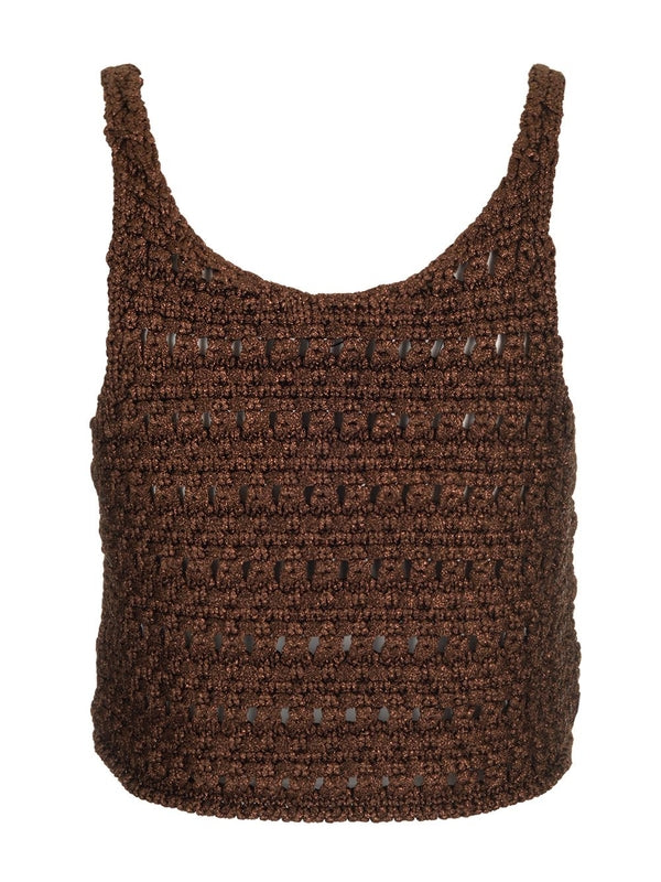 Viscose Knit Cropped Sleeveless Top