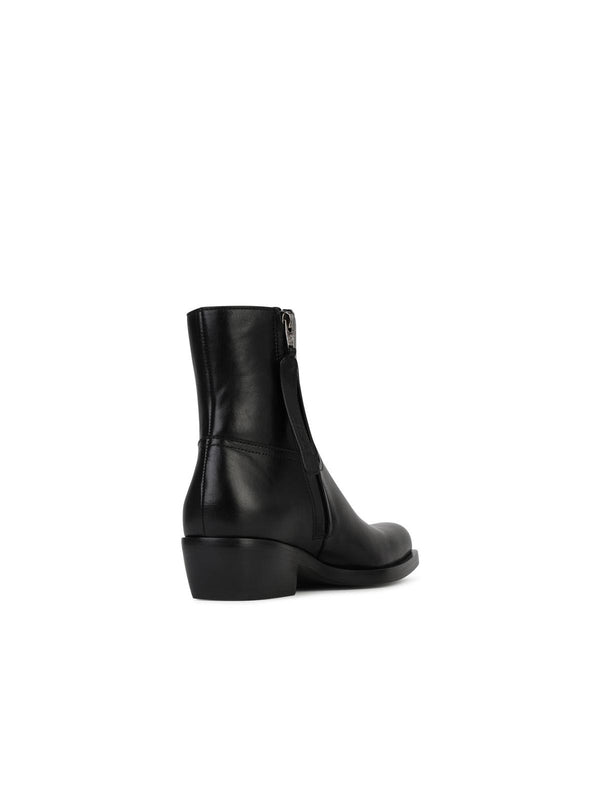 Black Leather Ankle Boots