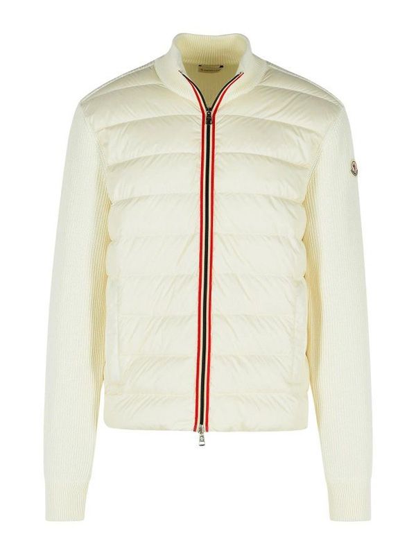 Logo Patch Knit Sleeve Padded Jacket