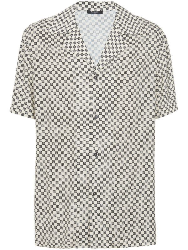 Allover Monogram Pattern Short-sleeve
  Shirt