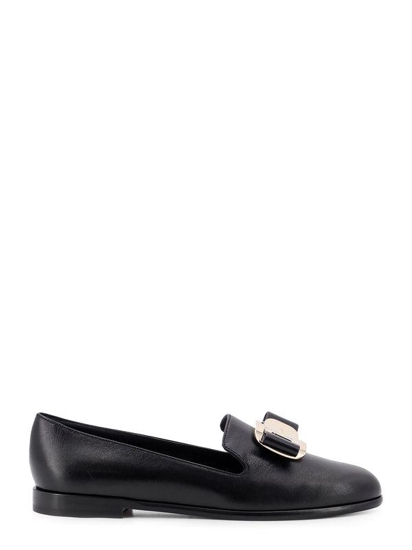 Bara Plate Leather Flat Loafers