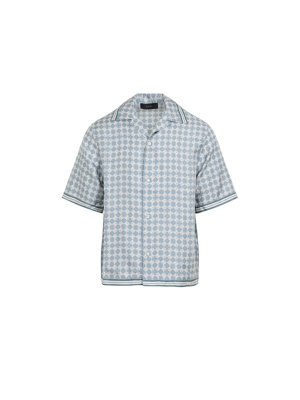 Pattern Printing Silk Short Sleeve Shirt