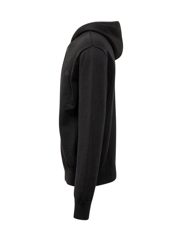 ロゴウールフードジップアップ