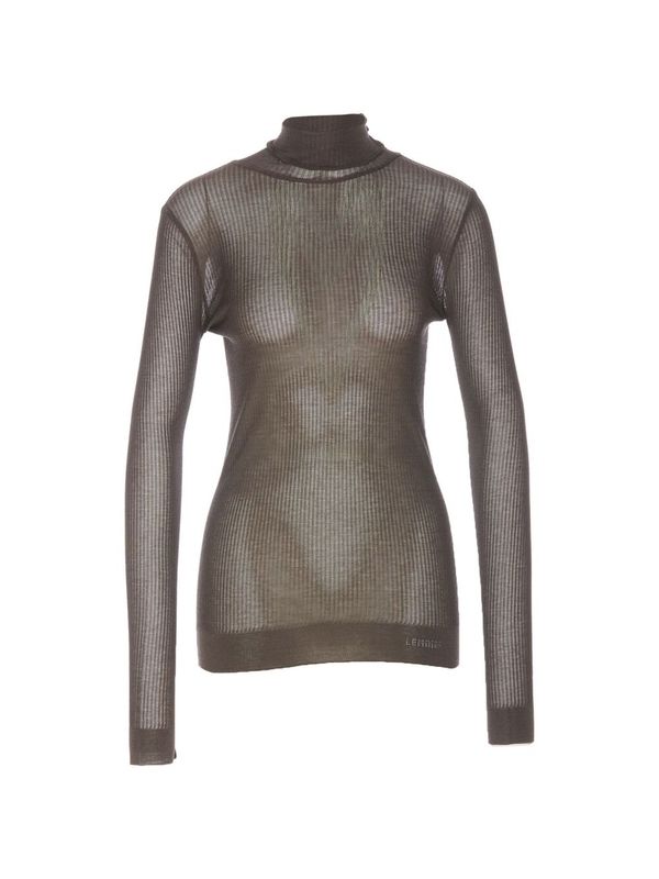 Semi Sheer High-neck Knit