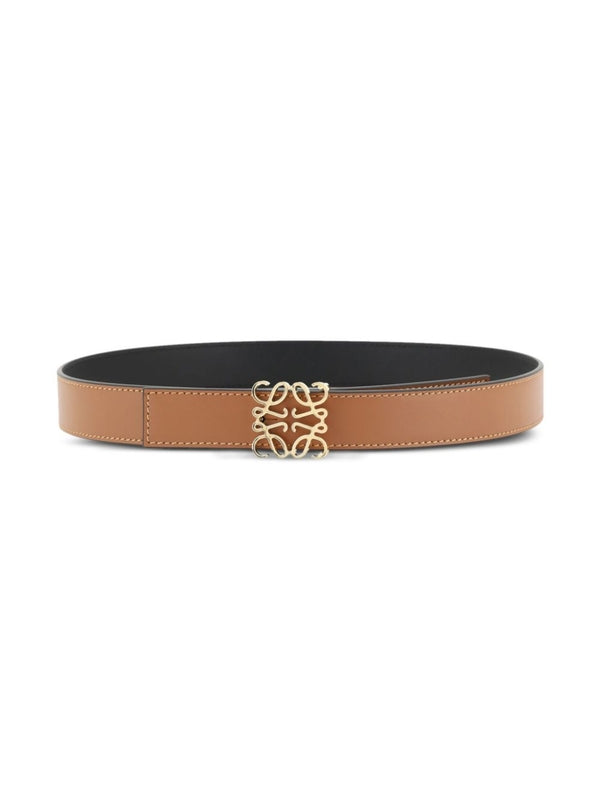 Anagram Buckle Reversible Leather Belt