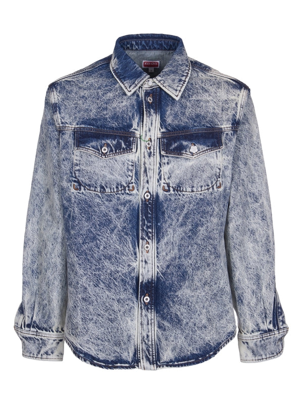 Western Detail Washed Denim Shirt