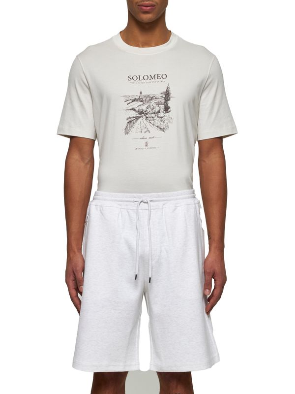 White Drawstring Cotton Shorts