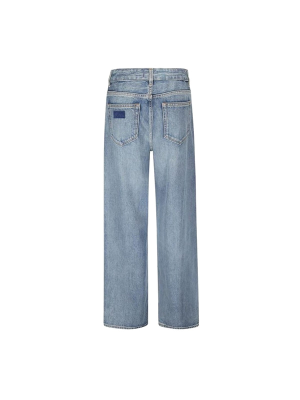 Washed Cotton Denim Pants