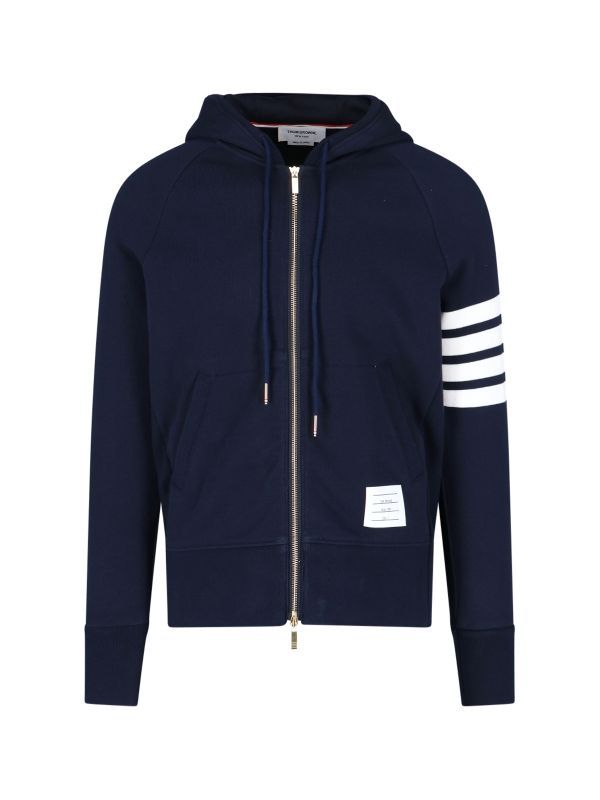 4-Bar Cotton Hooded Zip-Up