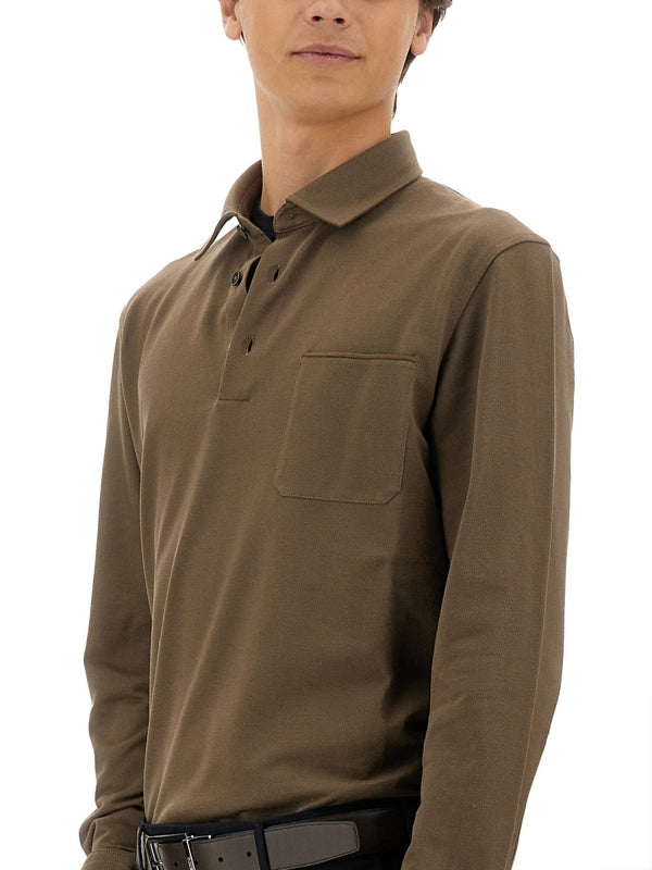 Beige Cotton Polo Shirt