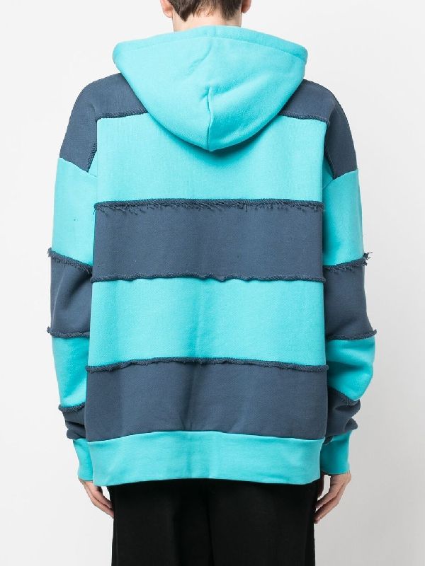 Bicolor Stripe Logo Hoodie