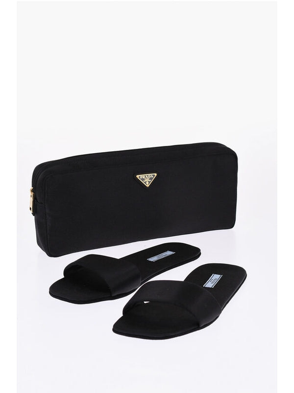 Triangular Logo Satin Slides