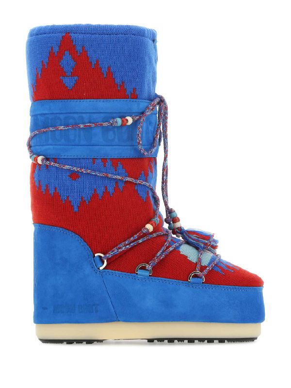 Icon Pattern Lace-up Moon Boots