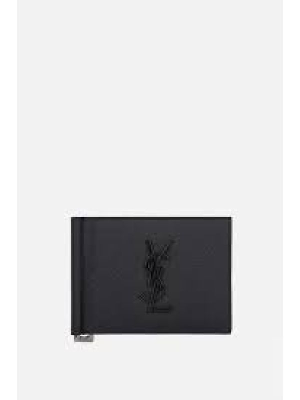 Ysl Monogram Leather Money
  Clip Wallet