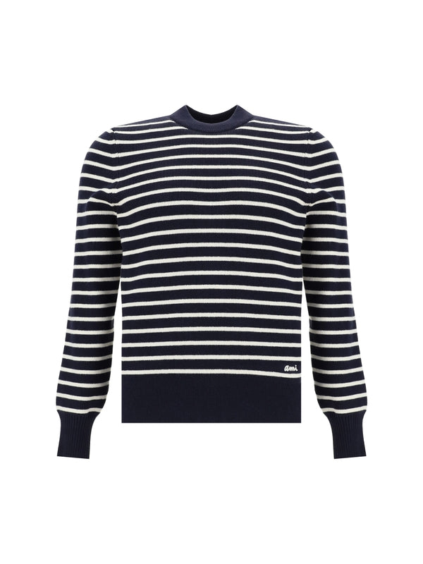 ami - Stripe Cotton Wool Knit - Jente