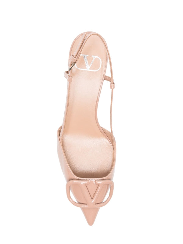 V Logo Patent Leather Slingback Sandal
  Heels