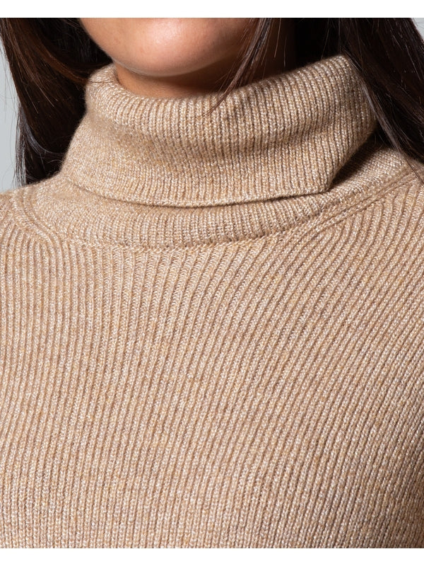 Beige High-neck Knit