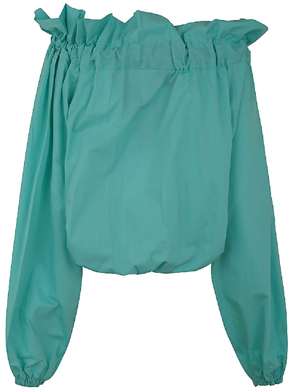 Bow-detail Puff-sleeve Blouse